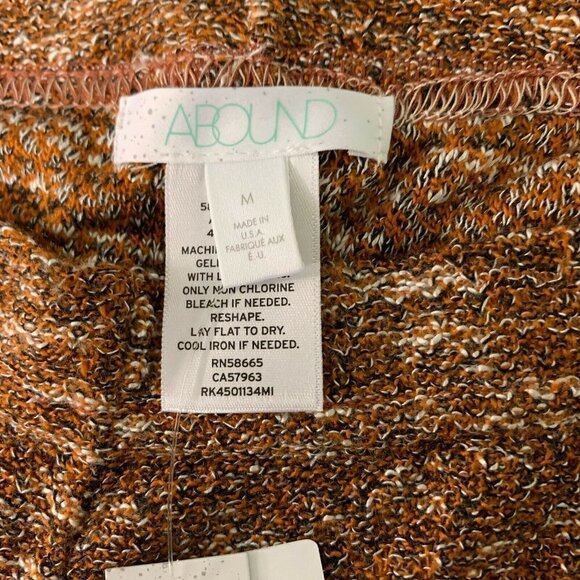 Abound Womens Rust Stripe Marled Knit Joggers Banded Cuffs Pants - Picture 3 of 4